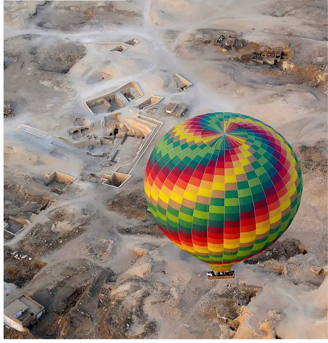 Hot air balloon at sunrise